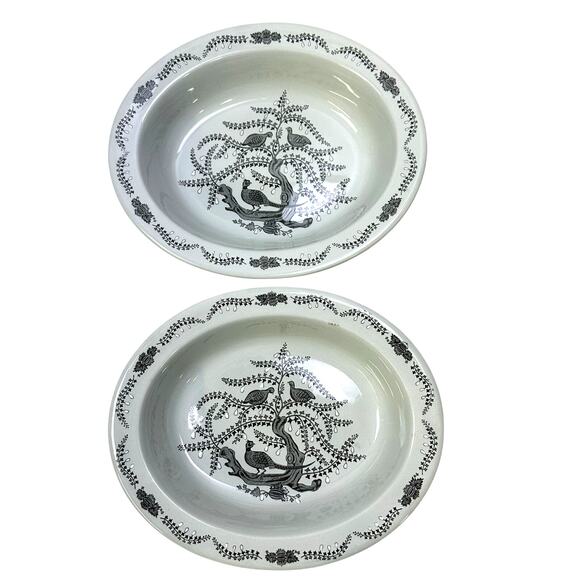 Wedgwood 1957-1964 Retired 'Partridge in a Pear Tree' 9.75" Oval Serving Bowls-2 - Picture 1 of 7
